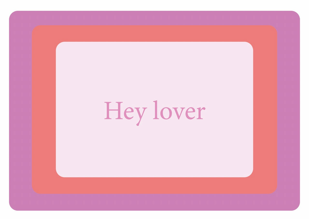 Card 'Hey lover'